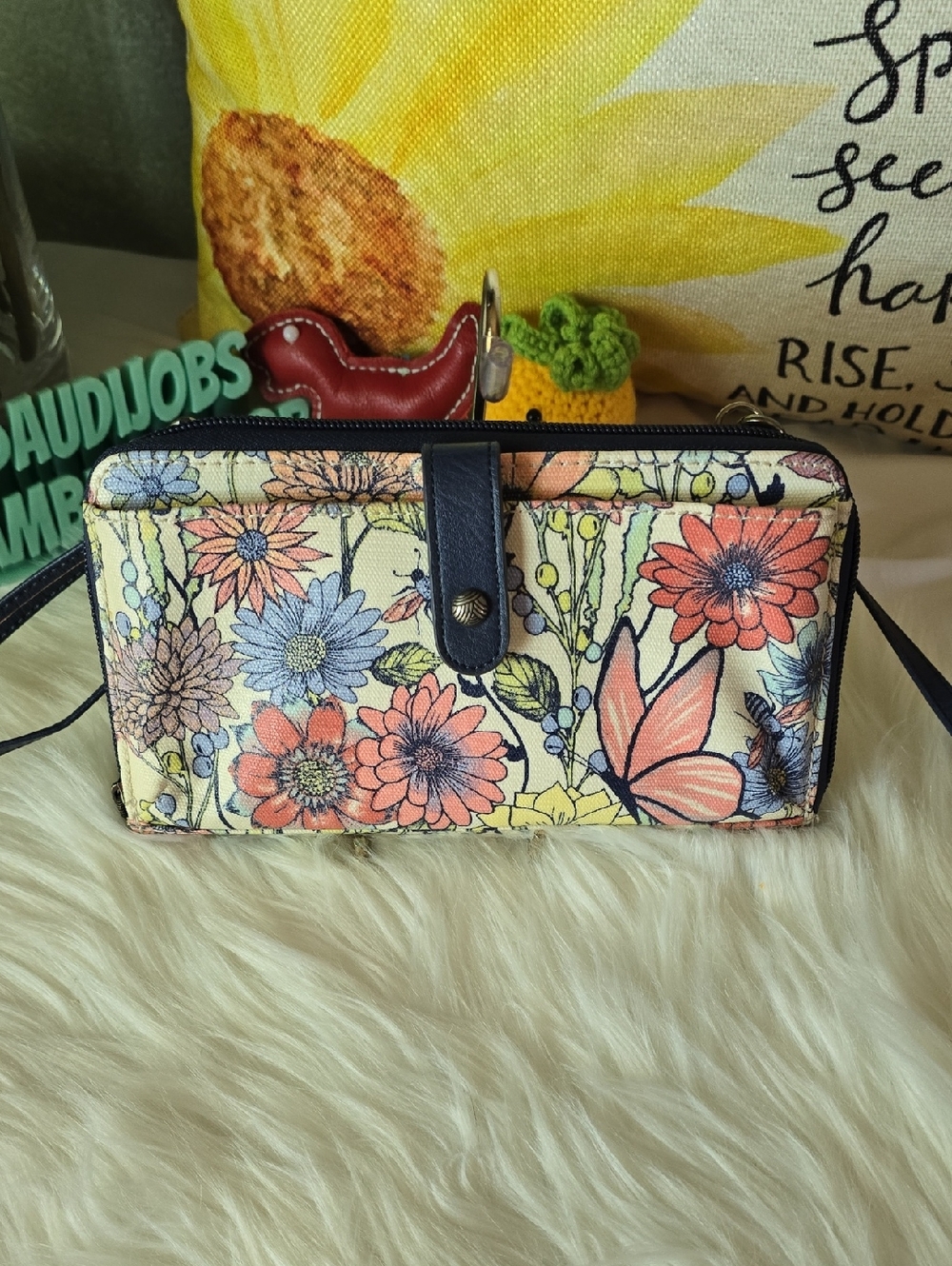 Sakroots. Floral Print Crossbody And  Wallet - Yellow Multi